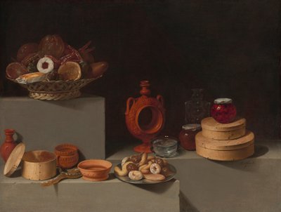 Stilleven met Snoep en Aardewerk, 1627 door Juan van der Hamen y Leon