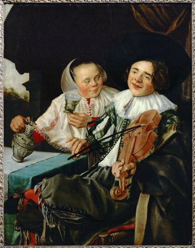 La joyeuse companie - vrolijk gezelschap ... door Judith (attr. to) Leyster