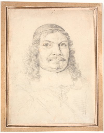 Portret van de Holstein-Gottorpse kanselier Johan Adolph Kielman von Kielmanseck (1612-1676). Borstbeeld en face naar rechts door Jürgen Ovens