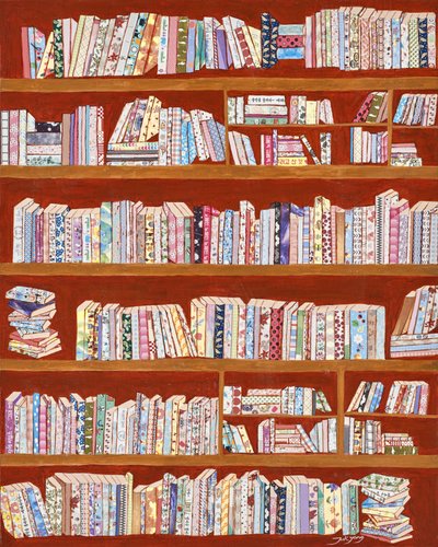 Boekenkasten met kleurrijke patronen door Jukyong Park
