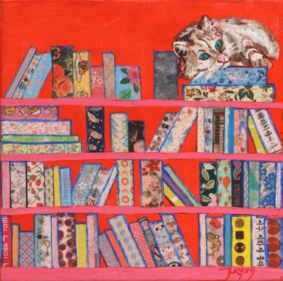Gezellige kattenboekenkast door Jukyong Park