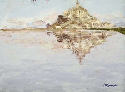 Weerspiegeling van de Mont Saint-Michel door Jukyong Park