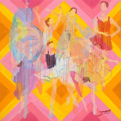 Levendige abstracte dansers door Jukyong Park