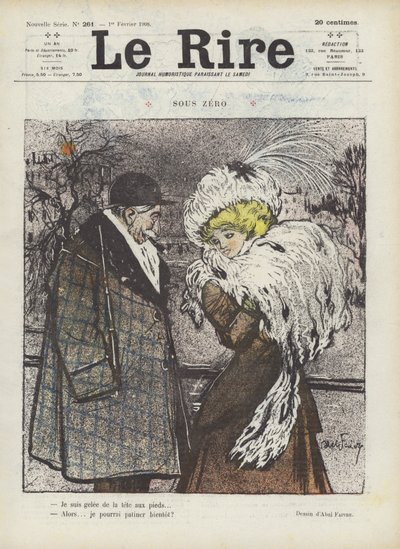 Onder nul. Illustratie voor Le Rire door Jules Abel Faivre