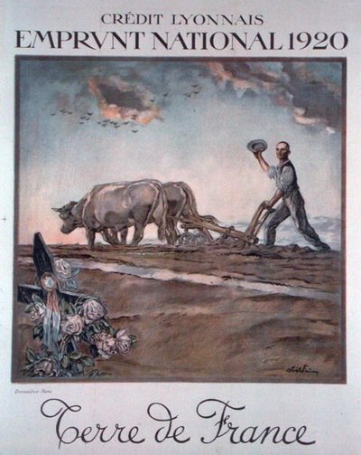 Credit Lyonnais poster die de Nationale Lening adverteert door Jules Abel Faivre