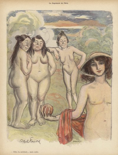 Het oordeel van Parijs door Jules Abel Faivre