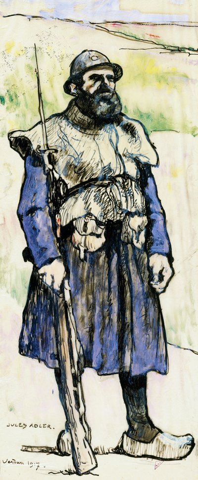 Soldaat in Verdun door Jules Adler