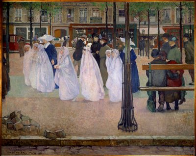 De communicanten of lente van Parijs door Jules Adler