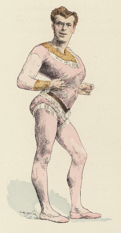 Circus Sterke Man, met Uitgesproken Borst door Jules Arsene (after) Garnier