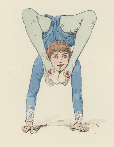 Vrouwelijke gymnast door Jules Arsene (after) Garnier