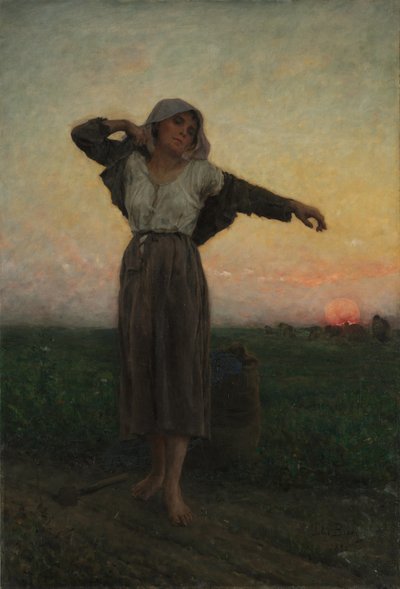 De Vermoeide Arenlezer, 1880 door Jules Breton
