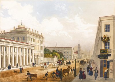 Zicht op de Nevsky Prospekt in Sint-Petersburg door Jules Charlemagne