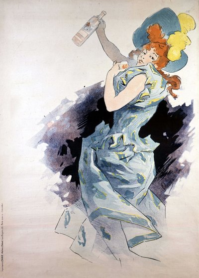 Reclameposter voor Dubonnet, vrouw met een fles, door Jules Chéret door Jules Cheret