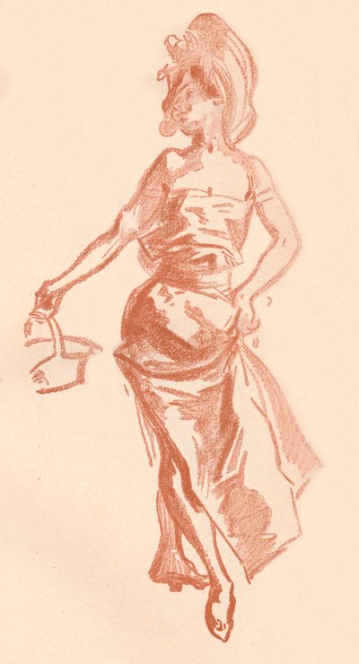 Tekening in Sanguine door Jules Cheret