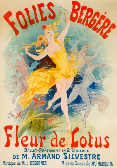 Ballet Fleur de Lotus voor de Folies Bergère, Parijs door Jules Cheret