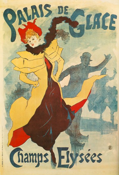 Jules Cheret: IJspaleis - Champs Elysees ... (litho) door Jules Cheret