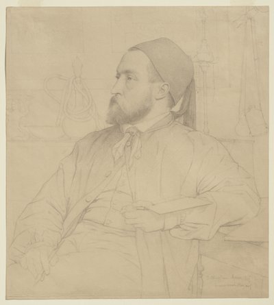 Portret van Constant Moyaux, architect, 1865 door Jules Clement Chaplain