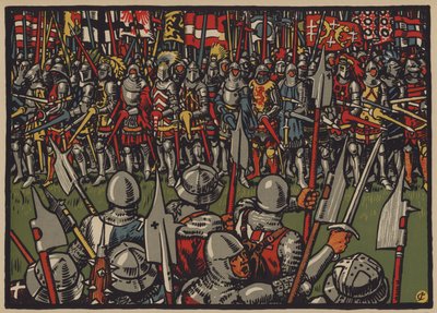Overwinning van de Zwitsers op de Oostenrijkers bij de Slag bij Sempach, 9 juli 1386 door Jules Courvoisier