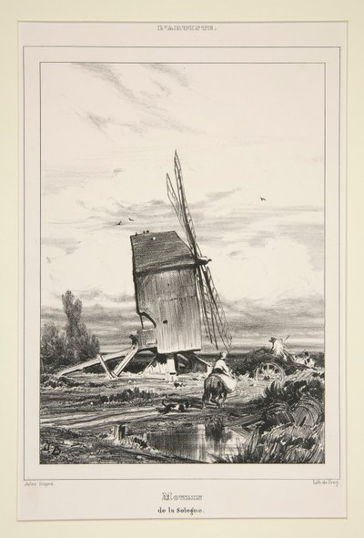 Molen van de Sologne door Jules Dupré