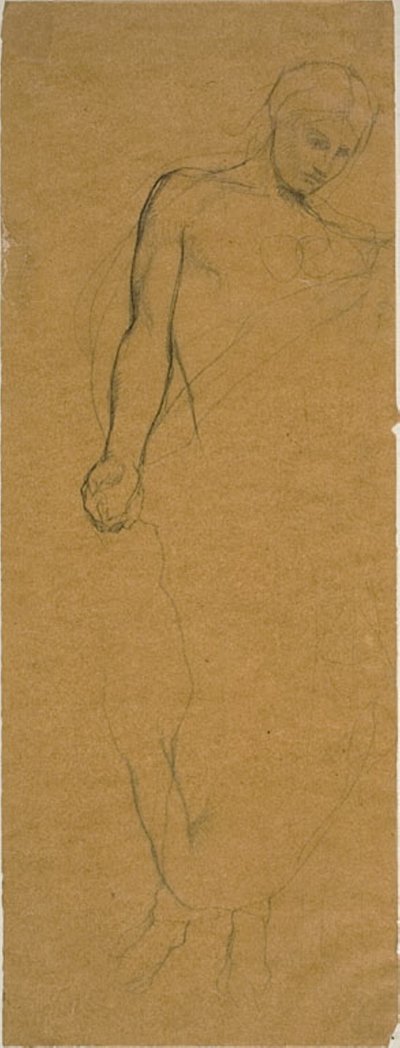 Studie van een Staande Gedrapeerde Figuur door Jules Elie Delaunay