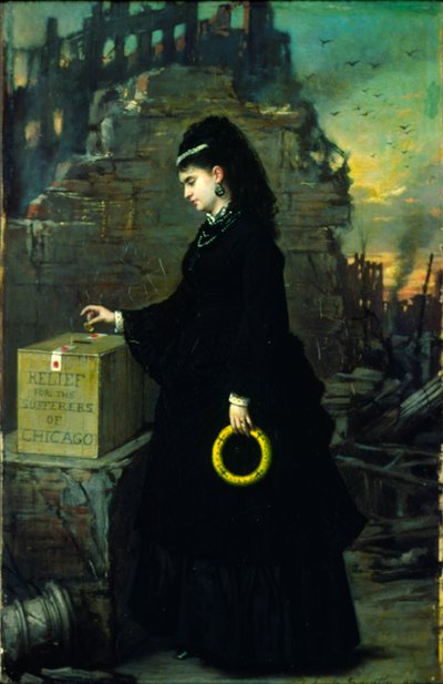 Hulp voor de Slachtoffers van Chicago, 1872 door Jules Emile Saintin