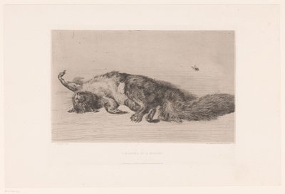 Dode eekhoorn en vlieg door Jules Ferdinand Jacquemart