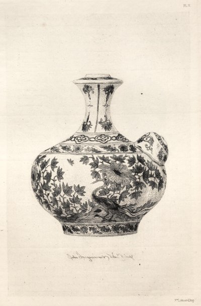 Geschiedenis van de keramische kunst: Een beschrijvende en filosofische studie van het aardewerk van alle tijden en alle naties: Perzië: Zacht porselein - Gargoulette, Versierd met de Simorg (Plaat VI) door Jules Jacquemart