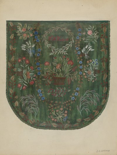 Geborduurde deken, ca. 1936 door Jules Lefevere