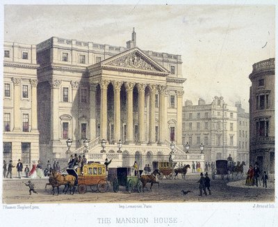 Mansion House exterieur, Londen door Jules Louis Arnout