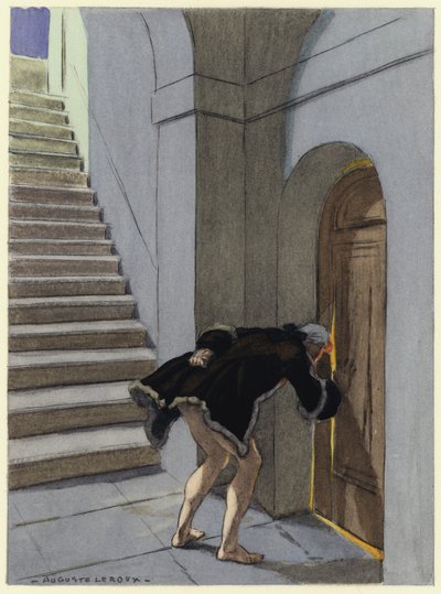 Illustratie voor memoires van Casanova (kleurenlitho) door Jules Marie Auguste Leroux