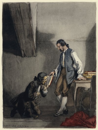 Illustratie voor memoires van Casanova (kleurenlitho) door Jules Marie Auguste Leroux
