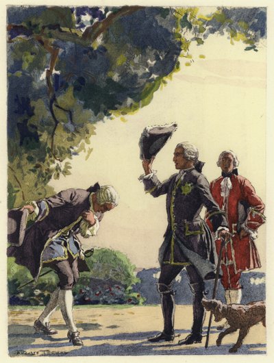 Illustratie voor memoires van Casanova (kleurenlitho) door Jules Marie Auguste Leroux