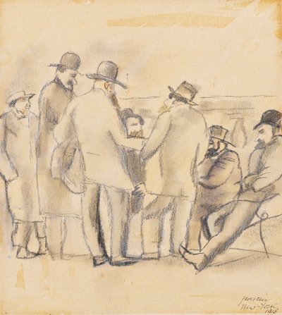 Groep Mannen, New York, 1918 door Jules Pascin