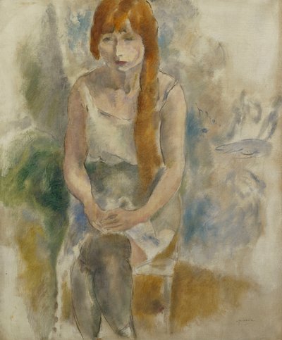 Model Zittend; Modele Assis door Jules Pascin
