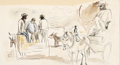 Slaven en twee karren door Jules Pascin