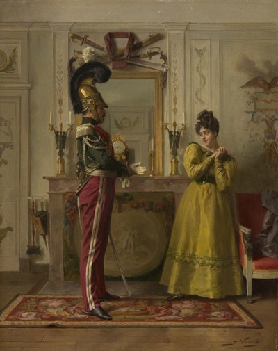 Vertrek voor de recensie, ca. 1876 door Jules Worms