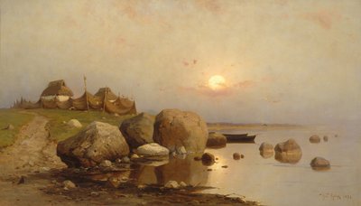 Een vissersdorp, 1892 door Juli Julievich Klever