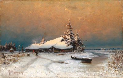 Winterzonsondergang, 1887 door Juli Julievich Klever