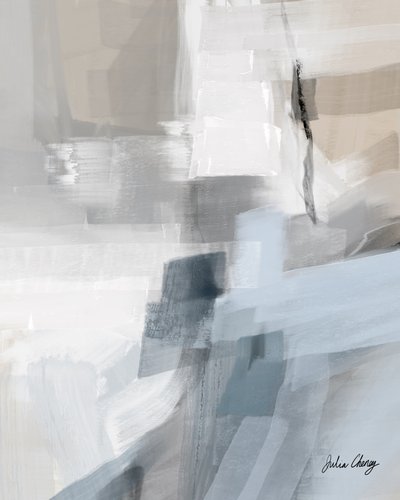 Gedempt blauw, abstract door Julia Cheney