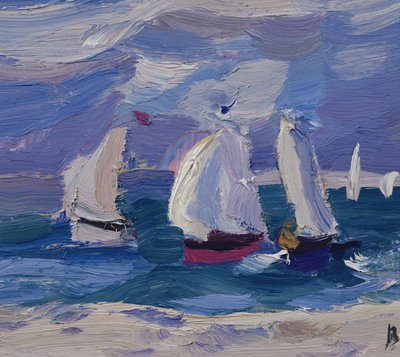 Zeilbootjes racen in Poole Harbour door Julian Bailey