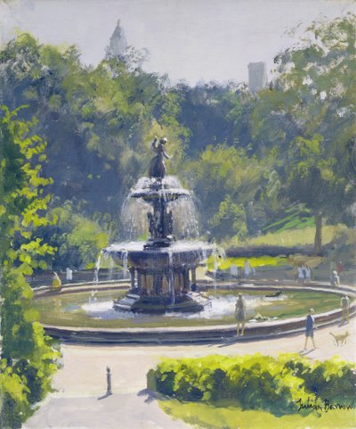 De Bethesda Fontein, Central Park, 1996 door Julian Barrow