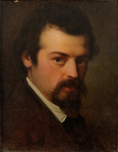 Portret van kunstenaar Aleksander Hagen door Julie Wilhelmine Hagen-Schwarz
