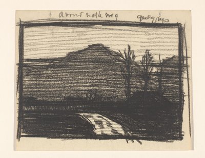 Landschap met bomen en weg door Julie de Graag