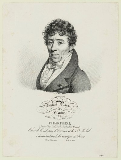 Cherubini, (Louis, Charles, Zénobi, Salvador, Marie) door Julien Leopold Boilly