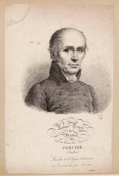 Institut Royal de France. Académie des Beaux-Arts. (Architektur.) Percier, (Charles.) Mitglied der Ehrenlegion. Geboren in Paris, am 22. August 1764 - gewählt 1811. door Julien Leopold Boilly
