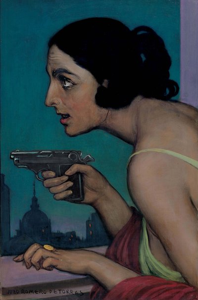 Vrouw met Geweer, 1925 door Julio Romero de Torres
