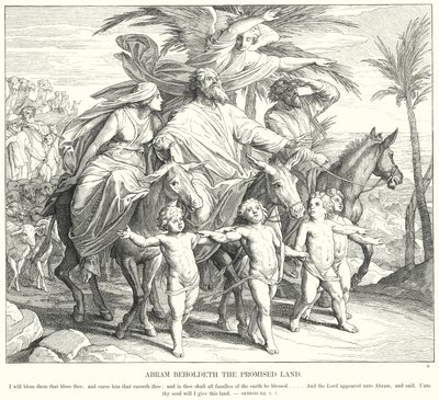 Abram Ziet het Beloofde Land door Julius (after) Schnorr von Carolsfeld