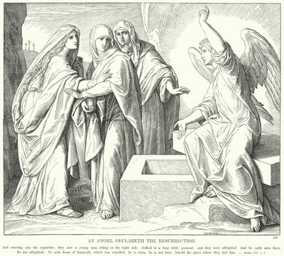 Een engel verkondigt de opstanding door Julius (after) Schnorr von Carolsfeld