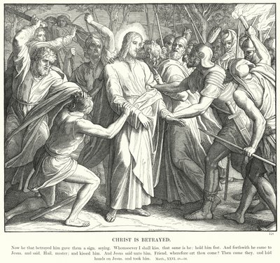 Christus wordt verraden door Julius (after) Schnorr von Carolsfeld