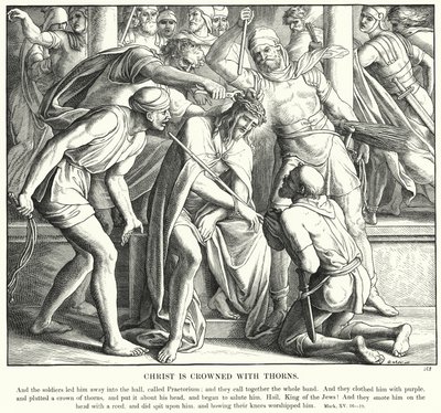 Christus wordt gekroond met doornen door Julius (after) Schnorr von Carolsfeld